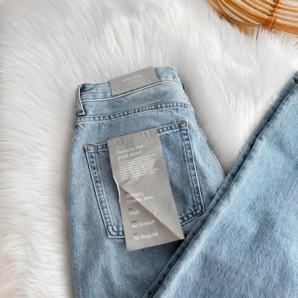 Everlane The ’90s Cheeky Jean Straight Leg Vintage Mid Blue High Waisted 30 NEW - Picture 5 of 14